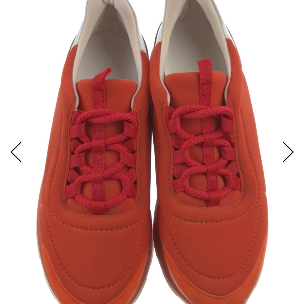 Hermes Vibrant Red-Orange Sneakers
